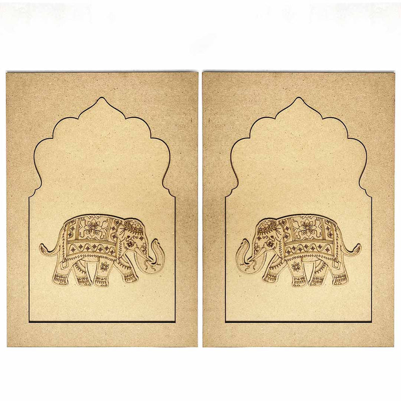 Jharokha With Elephant Mdf Cutout 13 inches | Jharokha With Elephant  |  Cutout 13 inches |  Elephant |  Mdf Cutout | Art Craft | Craft Store | Craft | Art Making | Project Making | Online Art Craft | Indian Art Craft | Indian Craft | Handmade | decoration Essentials | Adikala Craft Store 