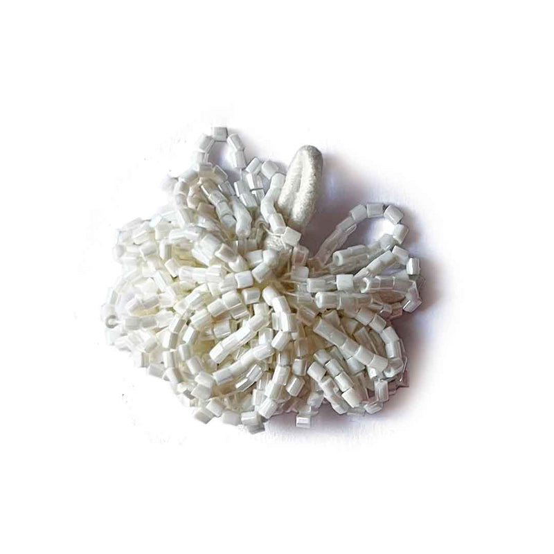 Cream Color Katdana Ruffled Tassels Set Of 2