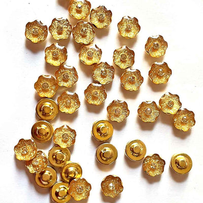 Golden Color Button | Flower Shape Button | Flower Shape fancy Button | Buttons Set of 10 | Golden fancy Button | Buttons | Fancy Buttons | Hobby | Craft Beer | Paper craft | Adikala India Store | Craft | Art | Adikala Craft Store | Adikala