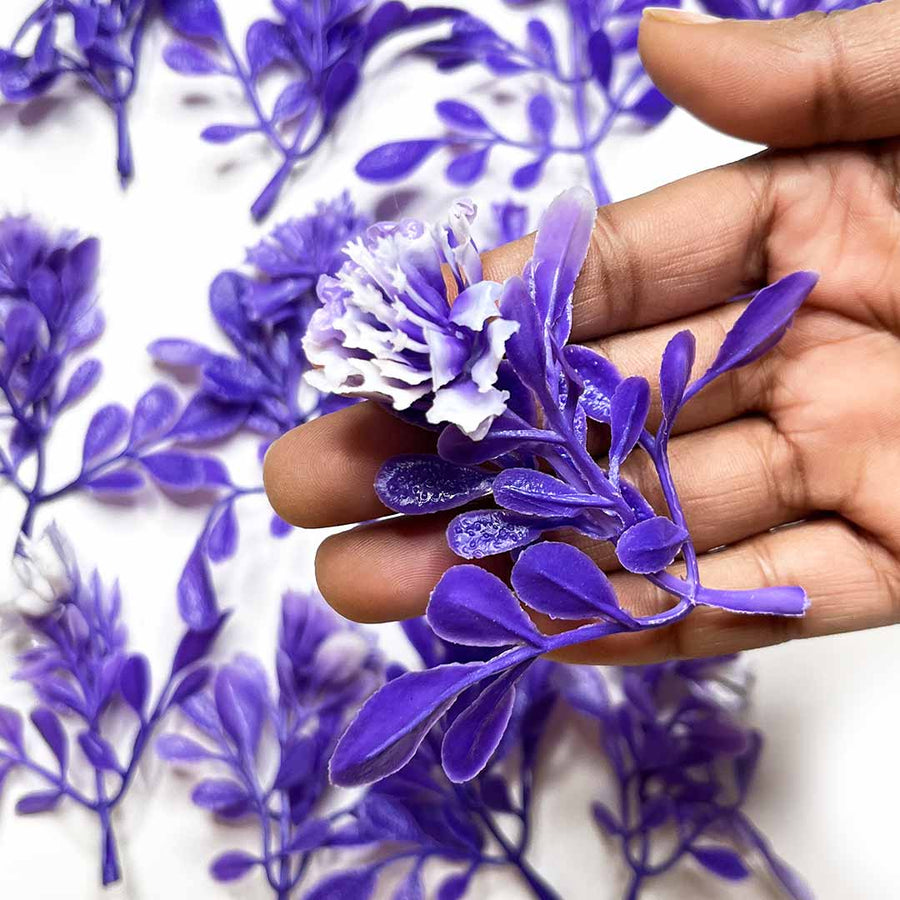 Purple  Color Leaf Bunch (1) Set Of 25 | Purple Color Leaf Bunch | Leaf Bunch | Leaf | Purple Color | Craft Shop | Art Craft | Decoration Essentials | Wedding Decoration | Adikala Craft Store