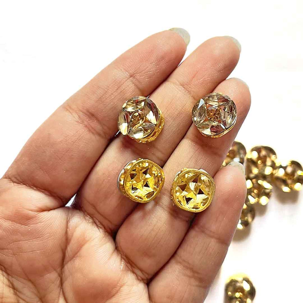 Brown Color Button | Crystel Stones Round Shape Button | Brown Crystal Button | Gold Color Button | Gold Metal Buttons | Square Shape Button | Fancy Buttons | Dress Making button | Round Shape Button | Buttons | Dress making Button | Beautiful Button | Hobby Craft | Adikala craft Store | Adikala India | Adikala