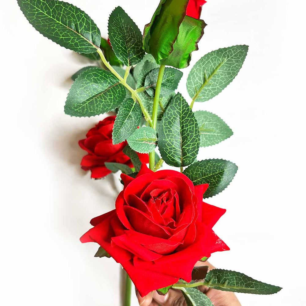 Artificial Rose Flowers with Stick Set Of 2 | Artificial Rose | Flowers with Stick | Set of 2 | Craft | Art Craft | Decoration Essentials | Indian Home | Online Craft | Online Art | Adikala Craft Store