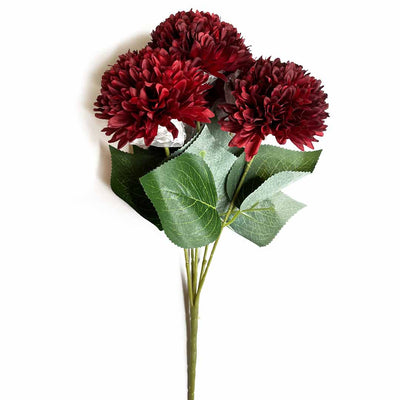 Artificial Maroon Chrysanthemum Flowers | Maroon Chrysanthemum | Flowers with Stick | Chrysanthemum | Artificial Flowers | Craft | Shadi | Wedding Decoration | Decoration Essemtials | Art Craft | Craft | Online Art | Indian Art | Adikala Craft Store 