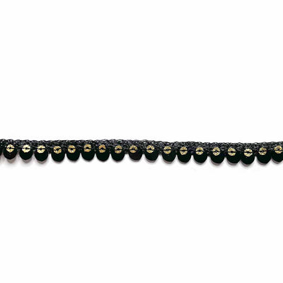 Golden | Black Color | Sequence Lace | Lace Border (9 meter) | Art Craft | Craft Store | Craft | Art Making | Project Making | Online Art Craft | Indian Art Craft | Indian Craft | Handmade | decoration Essentials | Adikala Craft Store