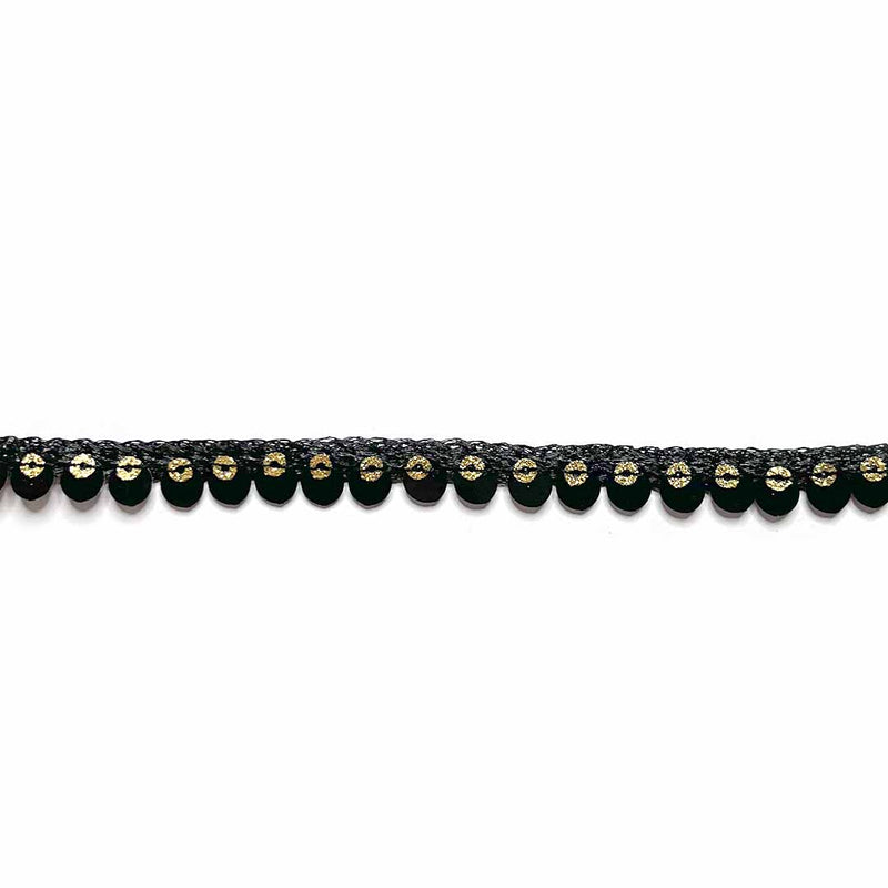 Golden | Black Color | Sequence Lace | Lace Border (9 meter) | Art Craft | Craft Store | Craft | Art Making | Project Making | Online Art Craft | Indian Art Craft | Indian Craft | Handmade | decoration Essentials | Adikala Craft Store