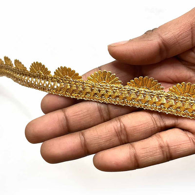 Golden Lace | Beautiful Semi Circle Design | 9 meter | Art Craft | Craft Store | Craft | Art Making | Project Making | Online Art Craft | Indian Art Craft | Indian Craft | Handmade | decoration Essentials | Adikala Craft Store 