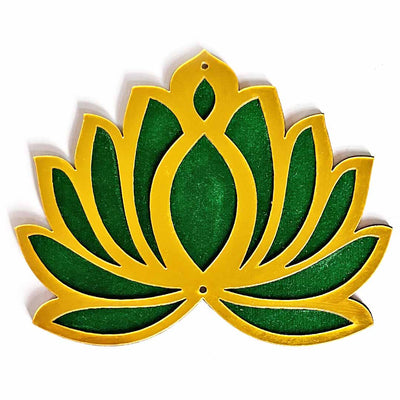 3 Different Sizes Green Velvet & Golden Acrylic Lotus Set of 18 | 3 Different Sizes | Green Velvet | Golden Acrylic | Lotus Set of 18 | Adikala