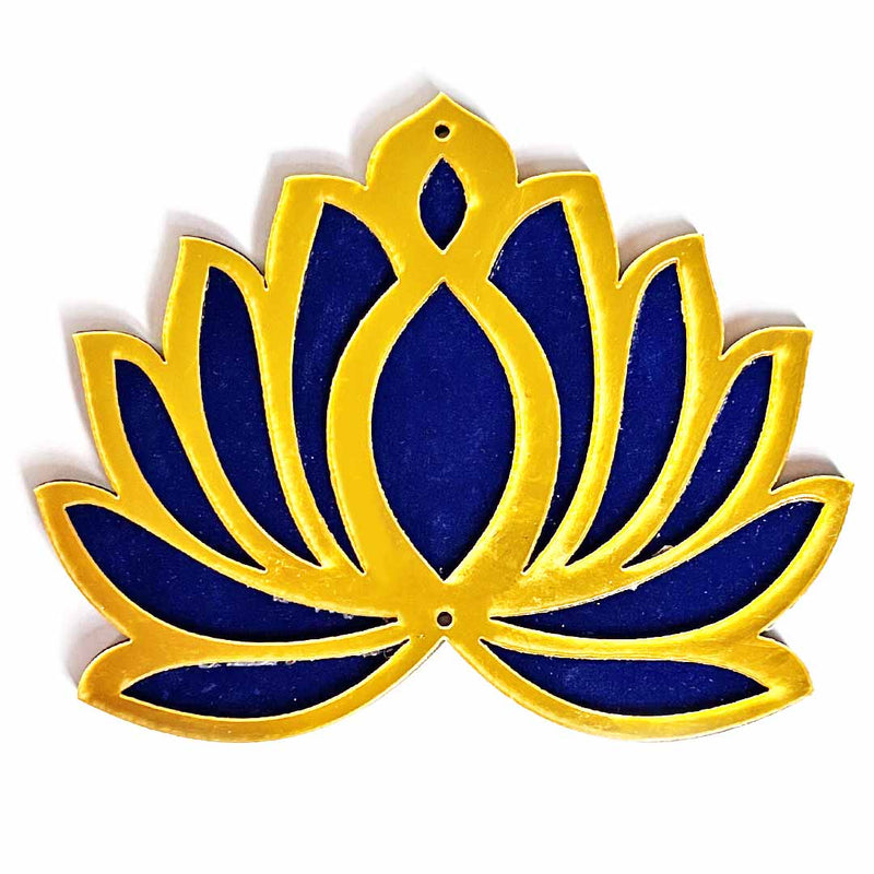 3 Different Sizes Blue Velvet & Golden Acrylic Lotus Set of 18 | 3 Different Sizes | Blue Velvet | Golden Acrylic Lotus | Set of 18 | Velvet & Golden | Art Craft | Online Craft | Adikala