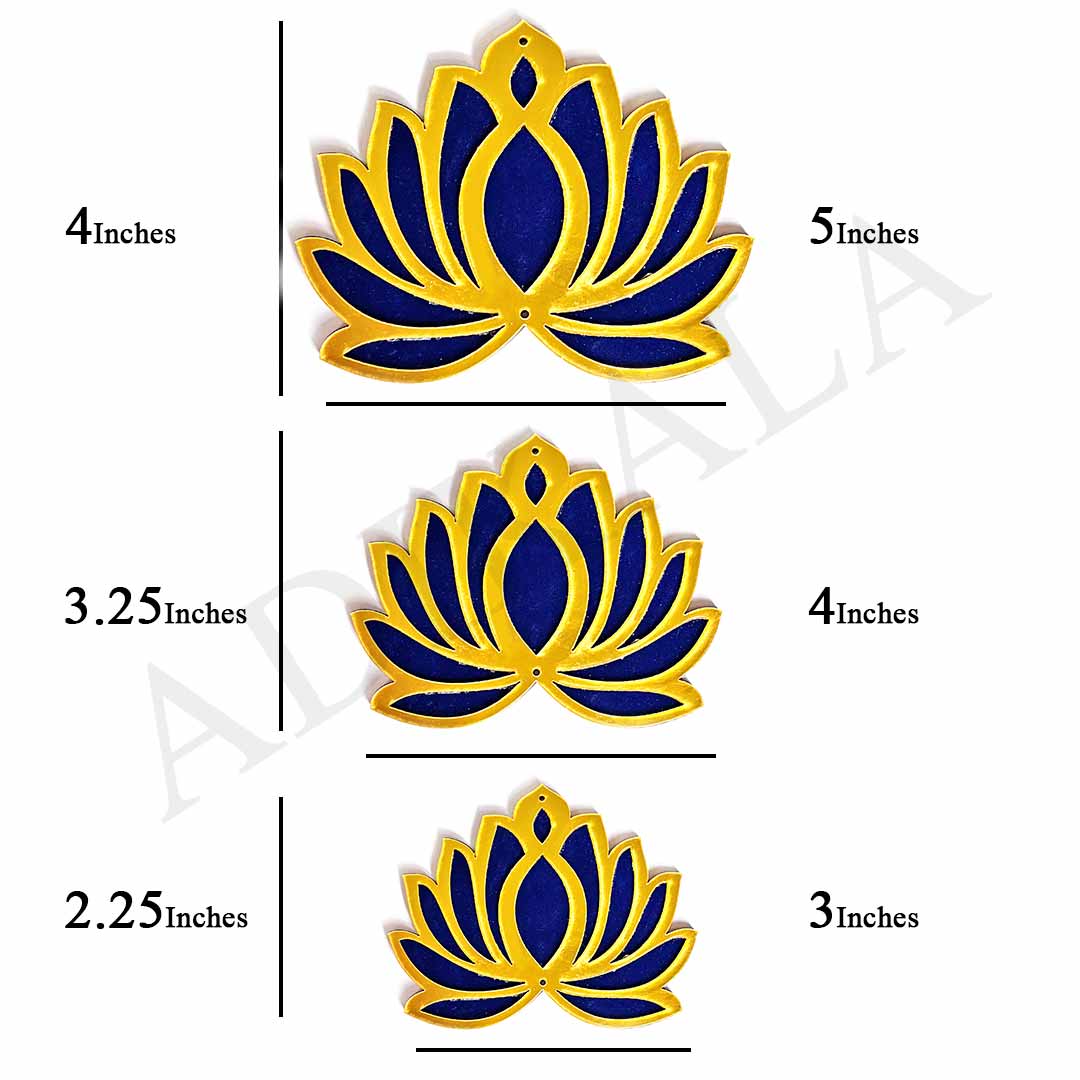 Blue Velvet & Golden Acrylic Lotus