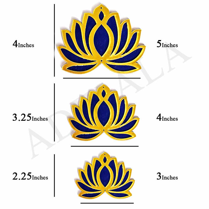 Blue Velvet & Golden Acrylic Lotus
