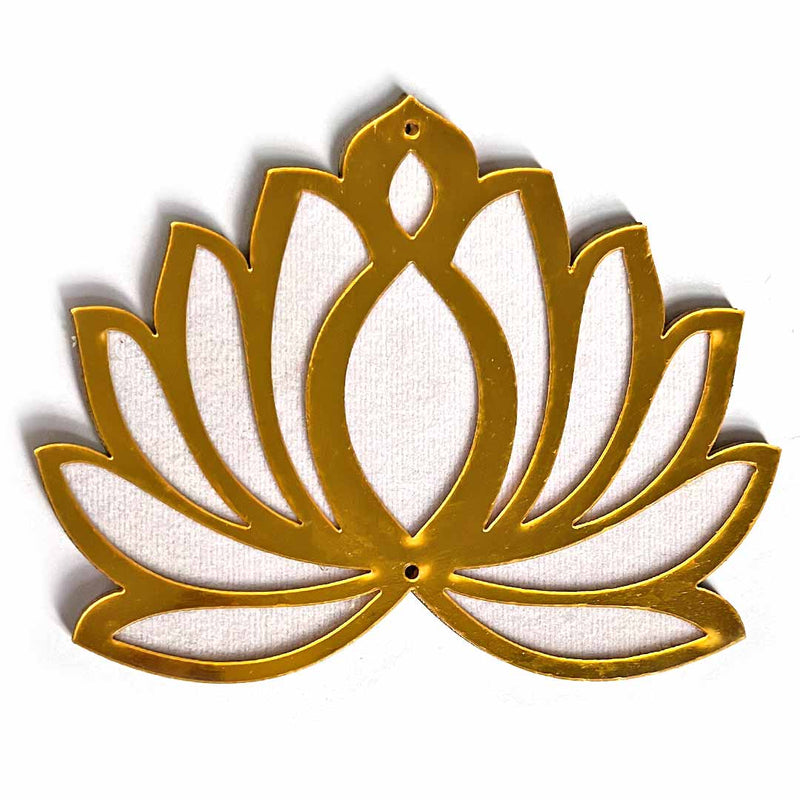 3 Different Sizes White Velvet & Golden Acrylic Lotus Set of 18 | 3 Different Sizes | White Velvet Lotus | Golden Acrylic Lotus | Art Craft | Craft Online | Indian Art | Home decoration | Adikala