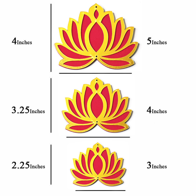 3 Different Sizes Red Velvet & Golden Acrylic Lotus Set of 18 | 3 Different Sizes | Red Velvet | Golden Acrylic Lotus Set of 18 | Set of 18 | Art Craft | Project Making | Art Mkaing | Adikala | Craft online