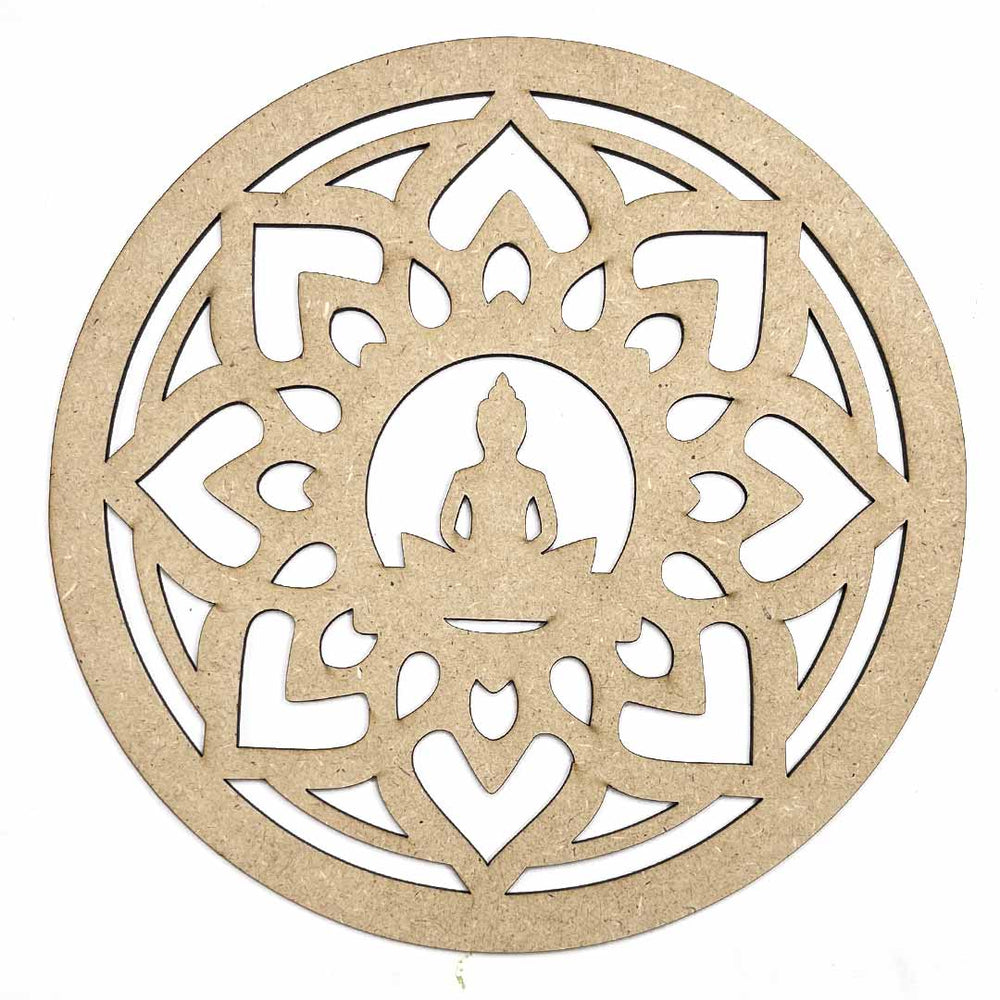 Lord Buddha & Lotus Design MDF Cutout Base for DIY | Craft Store Online | Lotus design MDF | MDF Cutouts | DIY Projects