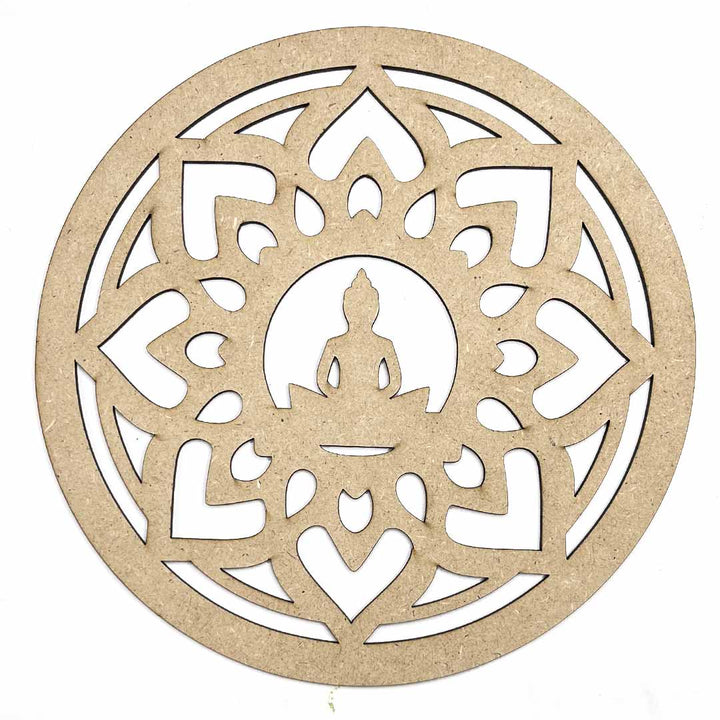 Lord Buddha & Lotus Design MDF Cutout Base for DIY | Craft Store Online | Lotus design MDF | MDF Cutouts | DIY Projects