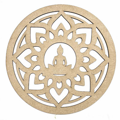 Lord Buddha & Lotus Design MDF Cutout Base for DIY | Craft Store Online | Lotus design MDF | MDF Cutouts | DIY Projects