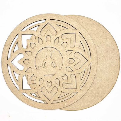 Lord Buddha & Lotus Design MDF Cutout Base for DIY | Craft Store Online | Lotus design MDF | MDF Cutouts | DIY Projects