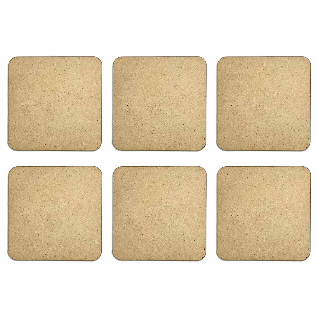 Square Base with Round Edges Mdf Base Set of 6  |  Square Base |  Round Edges Mdf Base |  Set of 6 |  Round Edges Mdf Base Set of 6 