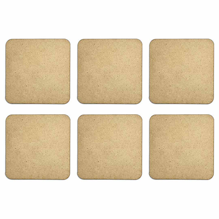 Square Base with Round Edges Mdf Base Set of 6  |  Square Base |  Round Edges Mdf Base |  Set of 6 |  Round Edges Mdf Base Set of 6 