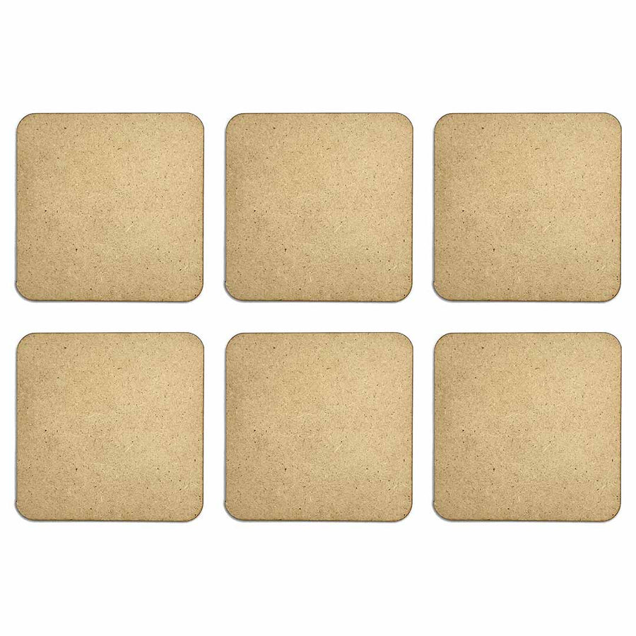Square Base with Round Edges Mdf Base Set of 6  |  Square Base |  Round Edges Mdf Base |  Set of 6 |  Round Edges Mdf Base Set of 6 