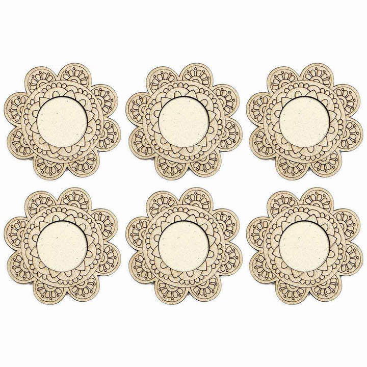 Engraved Floral Cutting Tea Light Holder Set of 6 | Engraved Floral design | Tea Lights | Holder | set of 6 | Engraved Floral Cutting Tea | Light Holders | set of 6 | Adikala