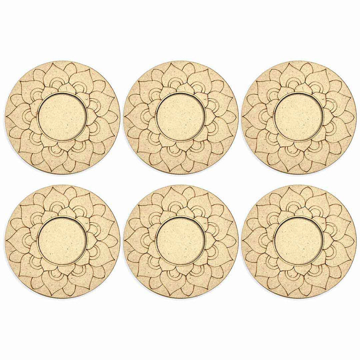 Engraved Mandala Design Tea Light Holder Set of 6 | Engraved Mandala | Mandala Design | Tea Light | Tea Light Holder | Set of 6 | Art Craft | Craft online | Adikala