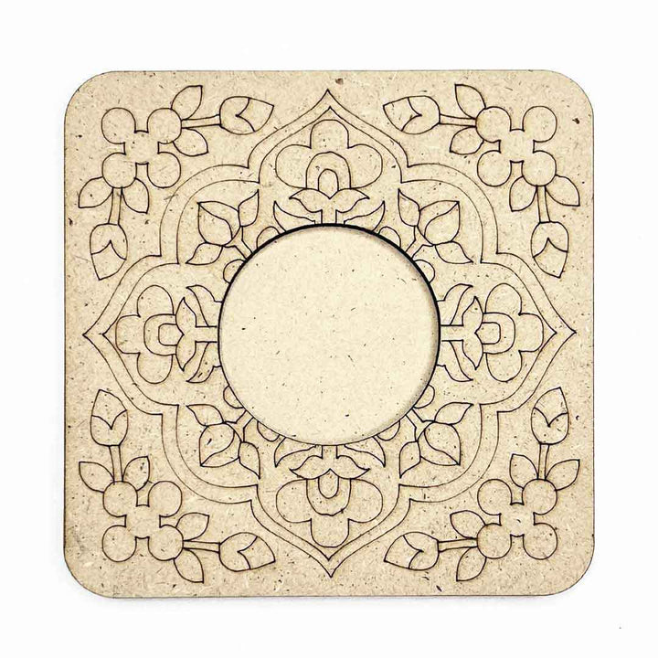 Engraved Floral Design Square Shape Tea Light Holder Set of 6 | Adikala | Engraved  Design | Square Shape | tea Light Holders | Set of 6 | Design Square Shape | Tea Light | Set Of 6 | Adikala Craft Store 