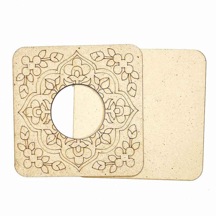 Engraved Floral Design Square Shape Tea Light Holder Set of 6 | Adikala | Engraved Design | Square Shape | tea Light Holders | Set of 6 | Design Square Shape | Tea Light | Set Of 6 | Adikala Craft Store
