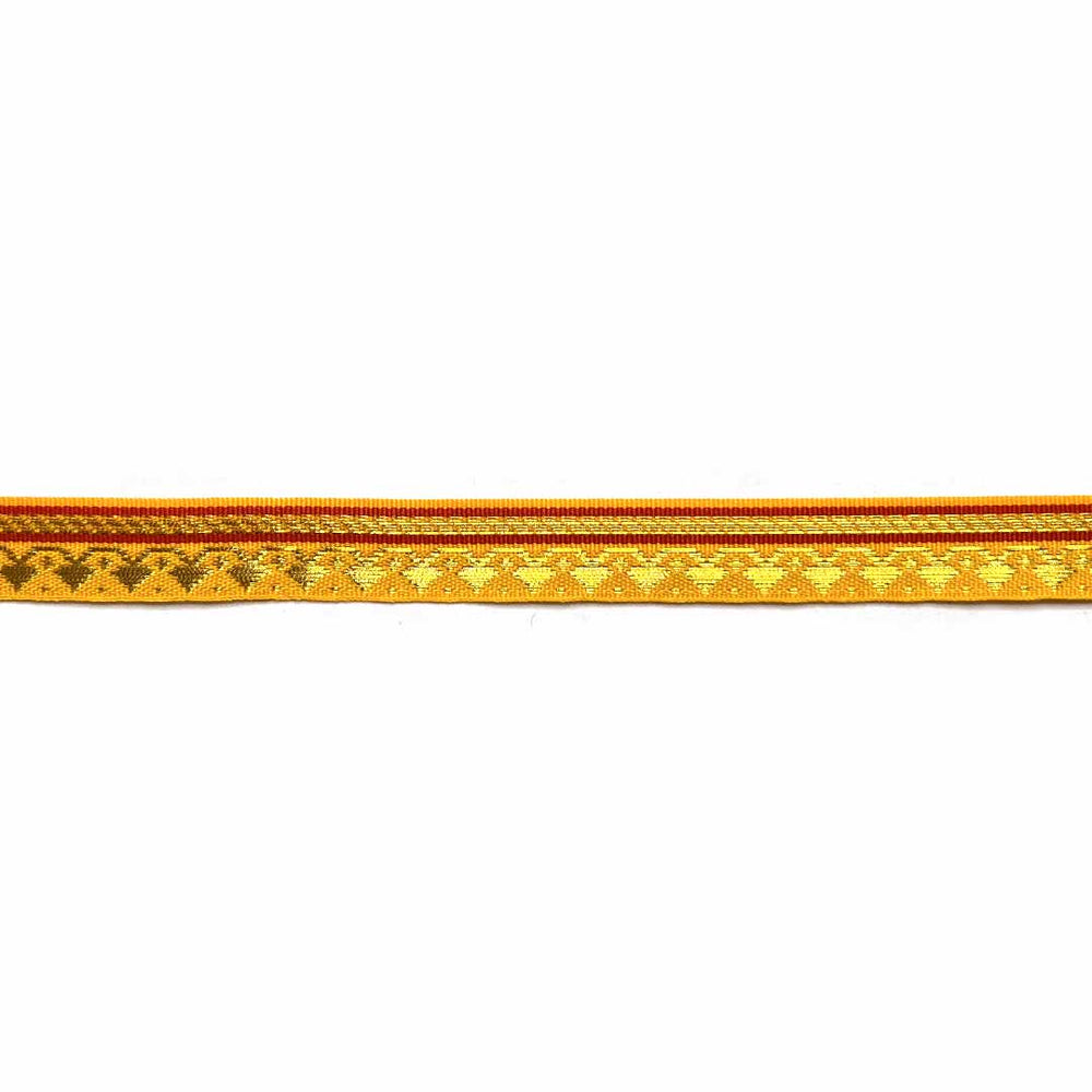 Yellow & Golden Zari Color Weaving Border (.5inch) ( 5 mtr ) | Yellow laces | Golden Zari Laces | Zari | Golden Color | Weaving Border | Craft Shop | Art Craft | Decoration Essentials | Home Decor | India | Handmade | Sharee | Adikala Craft Store