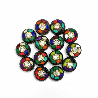 Wooden Round Shape Button | Multicolored Button | Lakh Work Button | Stylish Button | Wooden Buttons | Hobby Craft | Dress making Button | Dress Design | Hobby Store | Hobby Craft | Adikala Craft Store | Adikala