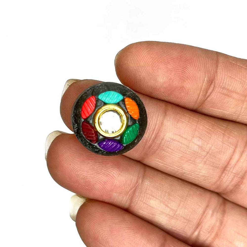 Wooden Round Shape Button | Multicolored Button | Lakh Work Button | Stylish Button | Wooden Buttons | Hobby Craft | Dress making Button | Dress Design | Hobby Store | Hobby Craft | Adikala Craft Store | Adikala