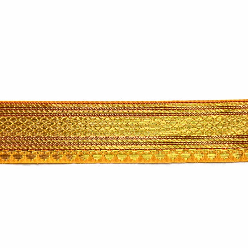 Yellow & Golden Zari Color Weaving Border 3-In-One - ( 5 mtr ) | Yellow laces | Golden Zari Laces | Zari | Golden Color | Weaving Border | Craft Shop | Art Craft | Decoration Essentials | Home Decor | India | Handmade | Sharee | Adikala Craft Store