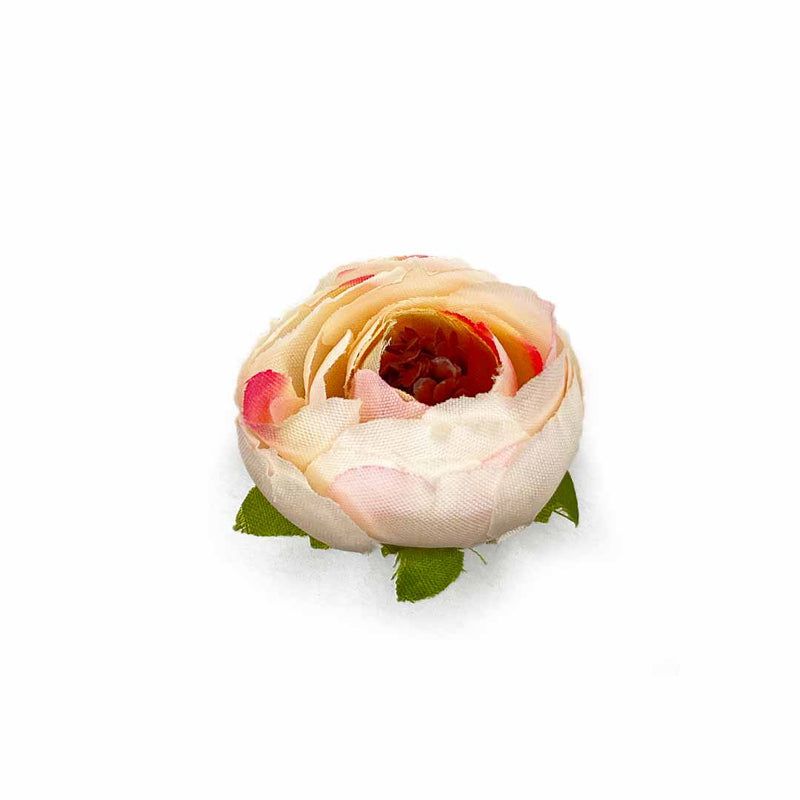 Peach Peony Buds Pack of 25 (1.5" Inches) Fake Fabric Head Rose Flowers for Home, Gift, Christmas,Valentine, Mandir Pooja Table, Cake Decor, Bouquet Making Decoration