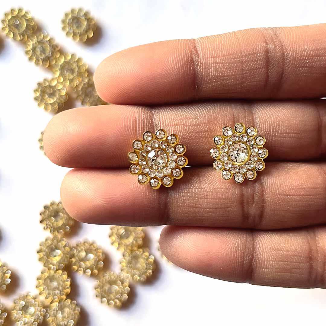 white Stones booti Pack | pack of 50 |  Flower Shape Booti | Art Craft | Craft Store | Craft | Art Making | Project Making | Online Art Craft | Indian Art Craft | Indian Craft | Handmade | decoration Essentials | Adikala Craft Store