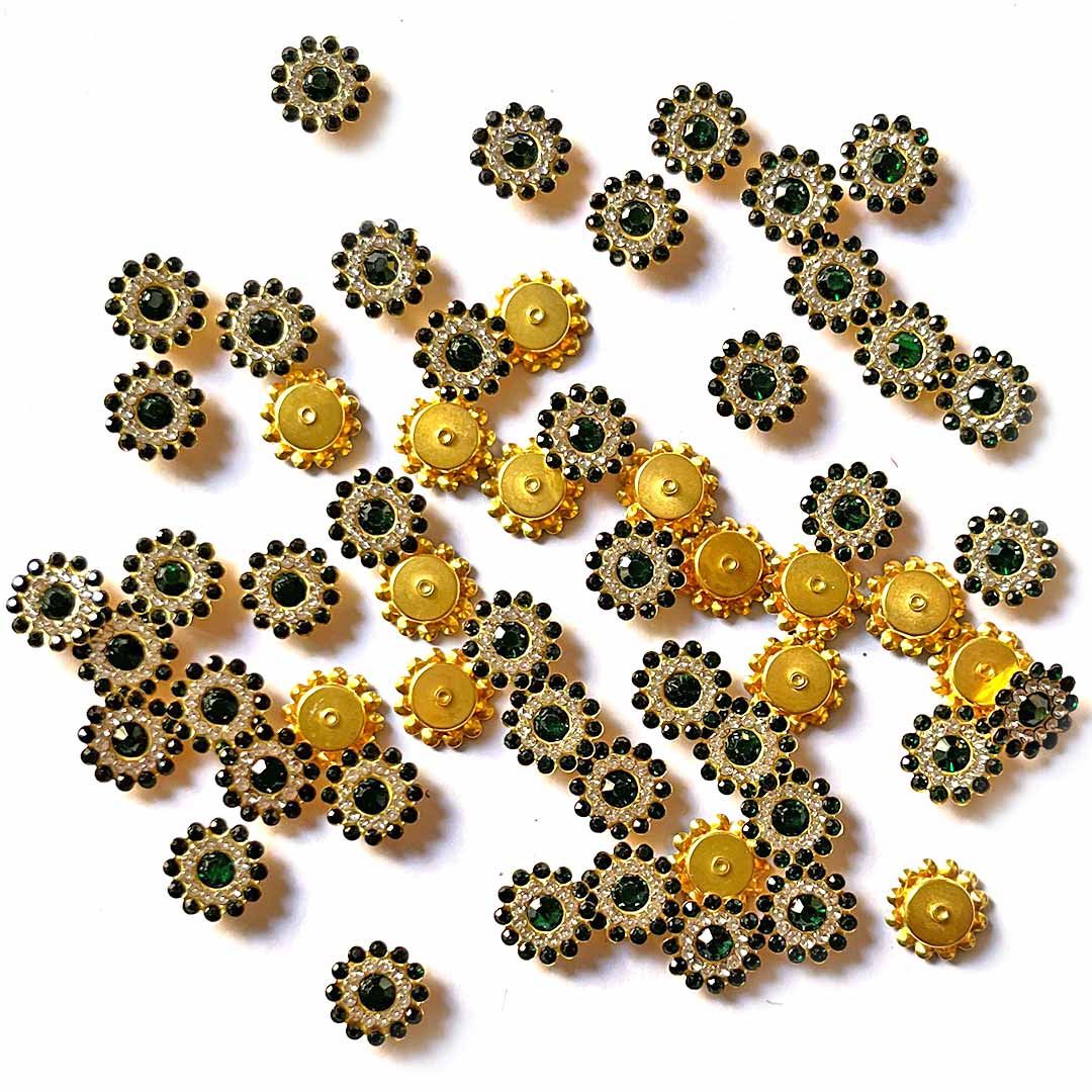 white Stones booti Pack | pack of 50 | Green Flower Shape Booti | Art Craft | Craft Store | Craft | Art Making | Project Making | Online Art Craft | Indian Art Craft | Indian Craft | Handmade | decoration Essentials | Adikala Craft Store