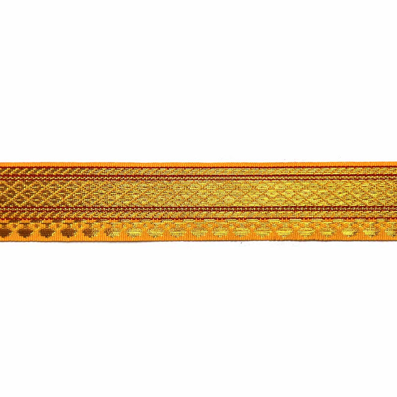 Yellow & Golden Zari Color Weaving Border 3-In-One - ( 5 mtr ) | Yellow laces | Golden Zari Laces | Zari | Golden Color | Weaving Border | Craft Shop | Art Craft | Decoration Essentials | Home Decor | India | Handmade | Sharee | Adikala Craft Store