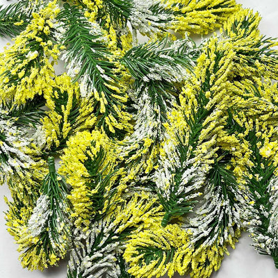 Green Pine Tree Leaves With White & Yellow Edges Set Of 12 |  Green Pine Tree Leaves |   White & Yellow Edges Set Of 12 | Yellow edge | Tree Leaves  |  Green Pine  |  Leaves | Art Craft | Craft Store Online | Art | Craft | Decoration | Project | Adikala Craft Store  