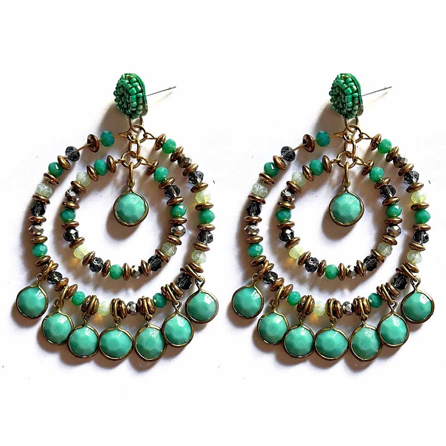Sea Green Color Earrings | Sea Green | Green Color Earrings  | earrings | Art Craft | Craft Store | Craft | Art Making | Project Making | Online Art Craft | Indian Art Craft | Indian Craft | Handmade | decoration Essentials | Adikala Craft Store
