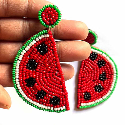 Watermelon Slice Earrings | Watermelon Earrings | Slice earrings | Earrings  | Art Craft | Craft Store | Craft | Art Making | Project Making | Online Art Craft | Indian Art Craft | Indian Craft | Handmade | decoration Essentials | Adikala Craft Store  