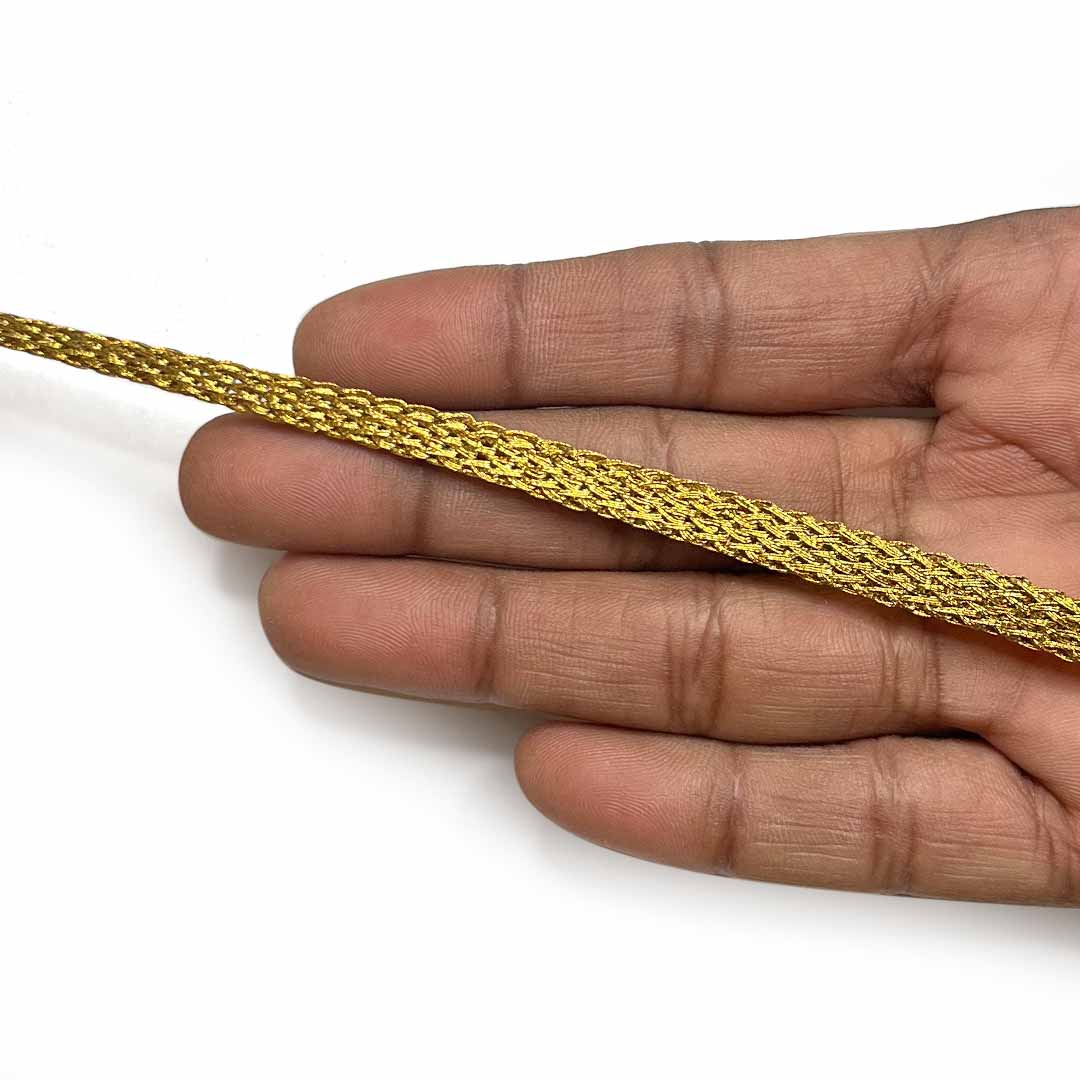 Golden Color Flat Dori Lace | Flat Dori Lace | Golden Color Lace | Art Craft | Craft Store | Craft | Art Making | Project Making | Online Art Craft | Indian Art Craft | Indian Craft | Handmade | decoration Essentials | Adikala Craft Store 
