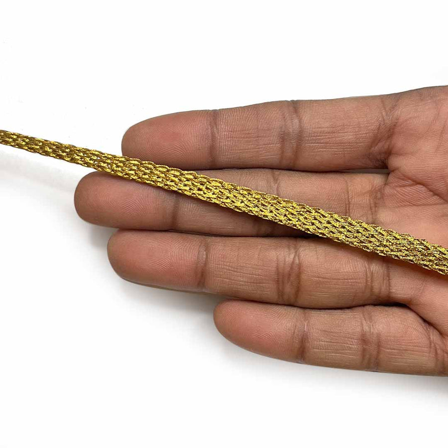 Golden Color Flat Dori Lace | Flat Dori Lace | Golden Color Lace | Art Craft | Craft Store | Craft | Art Making | Project Making | Online Art Craft | Indian Art Craft | Indian Craft | Handmade | decoration Essentials | Adikala Craft Store 