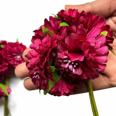 Dark Maroon  Color Poppy Flowers | Red Color | poppy Flower | Flower Bunch 2 of 12 PCS | Art Craft | Craft Store | Craft | Art Making | Project Making | Online Art Craft | Indian Art Craft | Indian Craft | Handmade | decoration Essentials | Adikala Craft Store