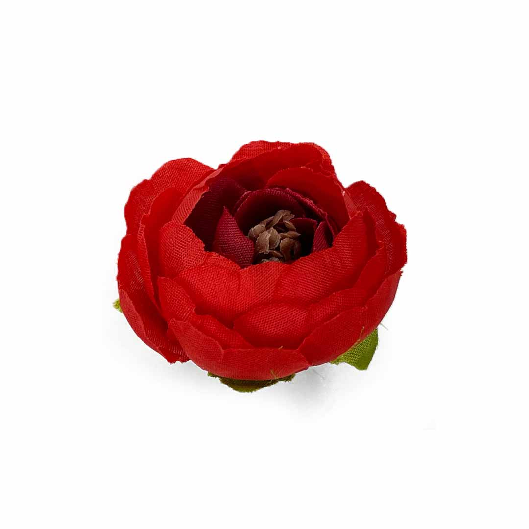 Red Peony Buds Pack of 25 (1.5" Inches) Fake Fabric Head Rose Flowers for Home, Gift, Christmas,Valentine, Mandir Pooja Table, Cake Decor, Bouquet Making Decoration