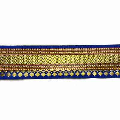 Blue & Golden Zari Color Weaving Border 3-In-One - ( 5 mtr )