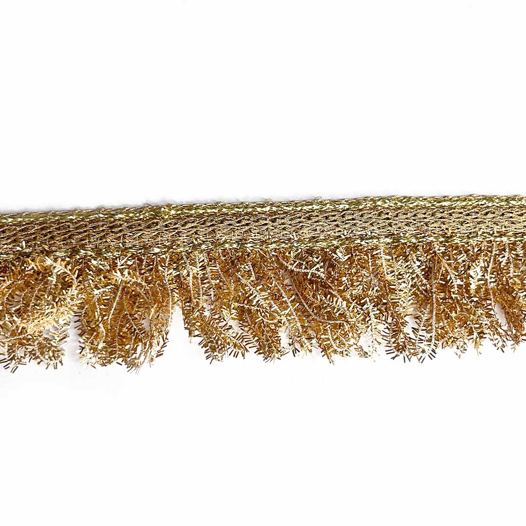 Golden Frilled Lace - 9mtr Fringes Dupatta Jhalar Lace, Crush Frilled Lace for Dupattas, Bridal Lehenga, Fancy Border Lace