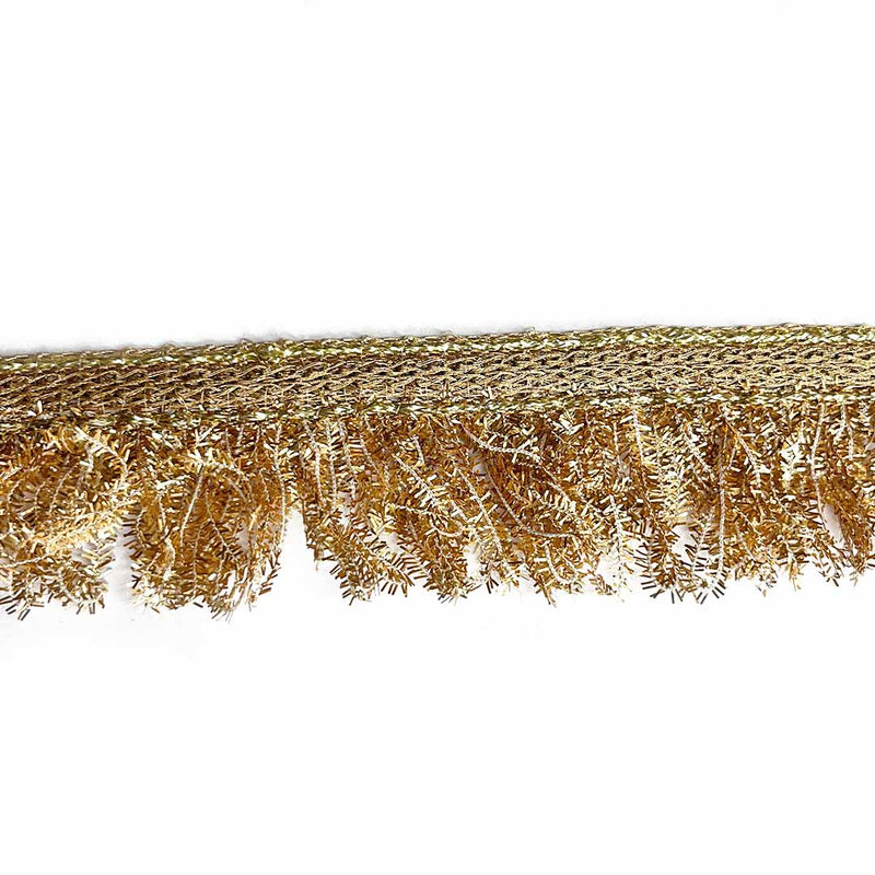 Golden Frilled Lace - 9mtr Fringes Dupatta Jhalar Lace, Crush Frilled Lace for Dupattas, Bridal Lehenga, Fancy Border Lace