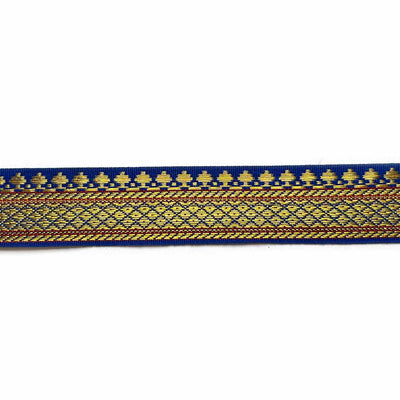 Blue & Golden Zari Color Weaving Border 3-In-One - ( 5 mtr )