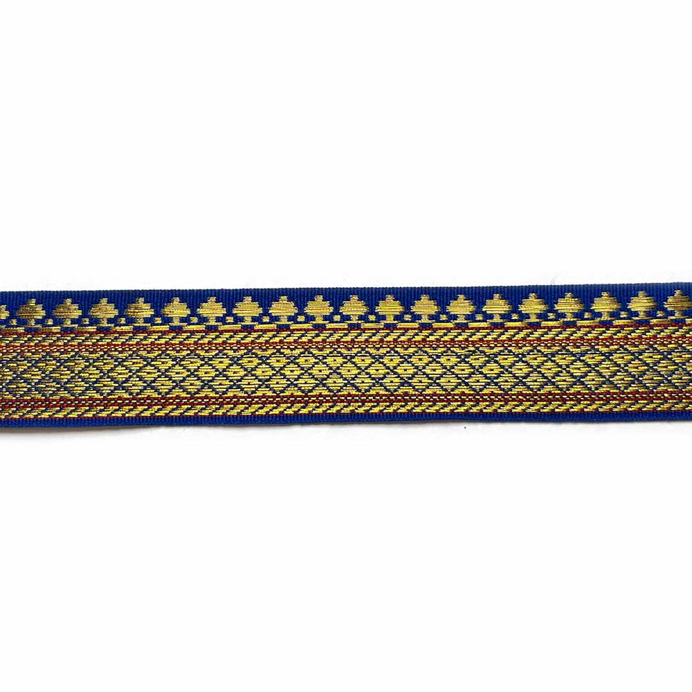 Blue & Golden Zari Color Weaving Border | Blue | Golden Za ri Color Weaving Border | Art Craft | Craft Store | Craft | Art Making | Project Making | Online Art Craft | Indian Art Craft | Indian Craft | Handmade | decoration Essentials | Adikala Craft Store