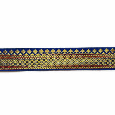 Blue & Golden Zari Color Weaving Border | Blue | Golden Za ri Color Weaving Border | Art Craft | Craft Store | Craft | Art Making | Project Making | Online Art Craft | Indian Art Craft | Indian Craft | Handmade | decoration Essentials | Adikala Craft Store