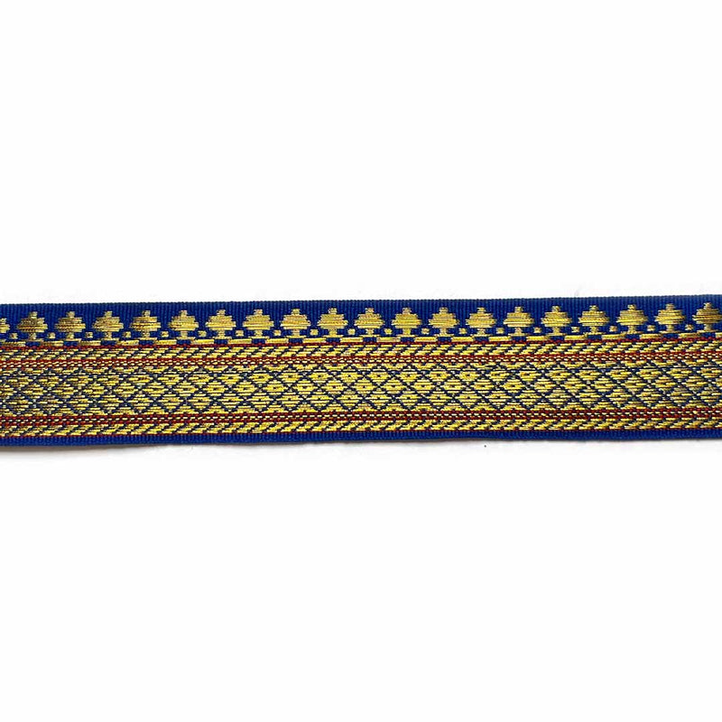 Blue & Golden Zari Color Weaving Border | Blue | Golden Za ri Color Weaving Border | Art Craft | Craft Store | Craft | Art Making | Project Making | Online Art Craft | Indian Art Craft | Indian Craft | Handmade | decoration Essentials | Adikala Craft Store