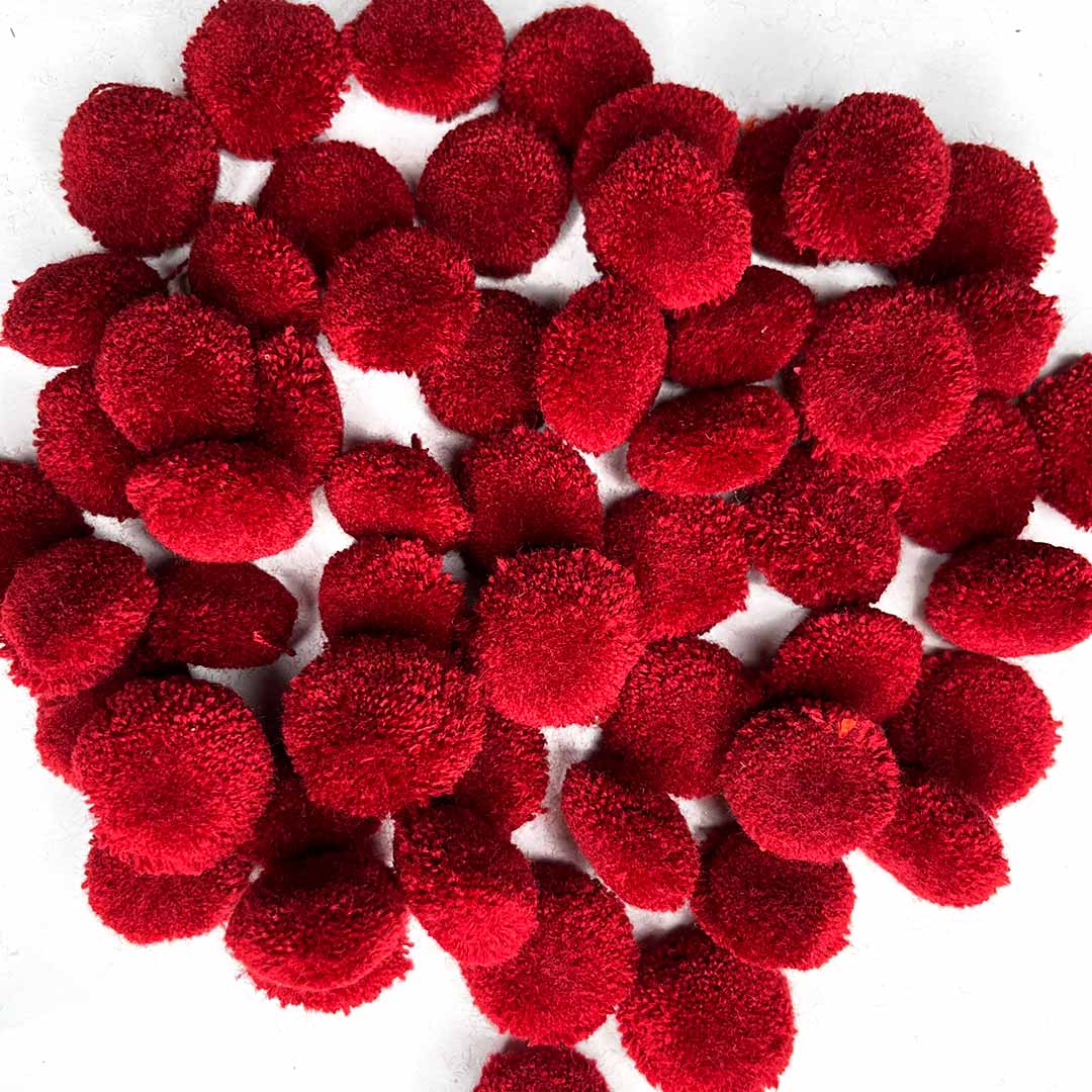 Maroon Pom Pom Balls Pack Of 25